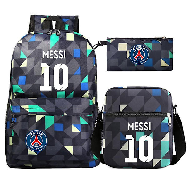 Messi Man Ryggsekk - Skolesekker for Tenåringsjenter, Gutter - 3stk Bærbar PC Casual Mochilas - Dame-, Herre Ryggsekk-WELLNGS 9