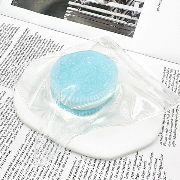 Pink Cookie Squishy, Taba Squishy Stress Relief legetøj Håndlavet Gave - WELLNGS Blue