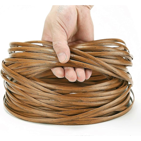 Reparationssæt til flet 37m 120ft Flet Reparationsmaterialer Tofarvet Gradient Mørkebrun med Lysebrune Striber Plastik Rattan Materiale til Terrasse - WELLNGS Wood Grain