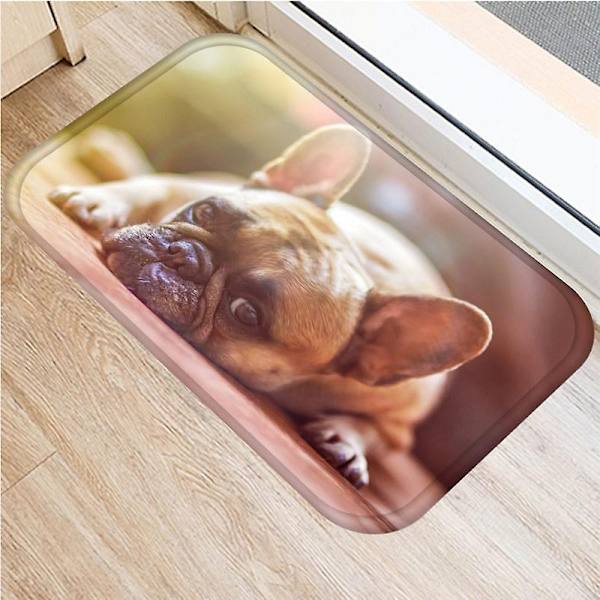 Söt mops husky hundmönster halkfri mockamatta sovrum vardagsrum mjuk golvmatta inomhusmatta heminredning-WELLNGS 2 50x80cm 20x32inch