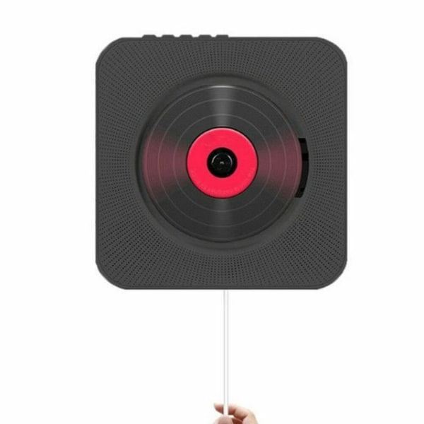 Vægmonteret CD-afspiller Surround Sound FM Kontrol Stereo Højttaler Home-WELLNGS Black