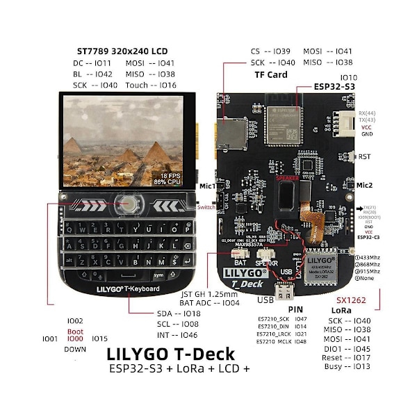 T-deck Esp32-s3 Lora-modul 2,8 tum LCD-utvecklingskort Lorawan Lång räckvidd 915mhz med Wifi Blu-WELLNGS