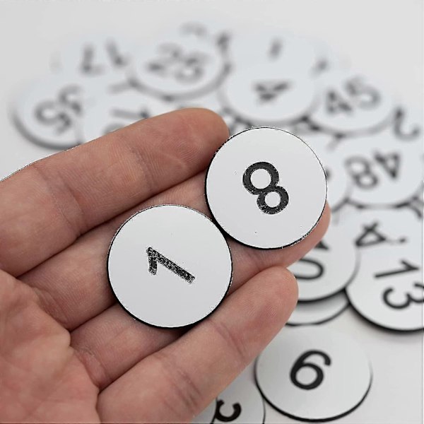 Muoviset numerolaput kaiverretut numeroidut laput tunnistelaput avaimenperälaput ilman reikää - WELLNGS White 1-200