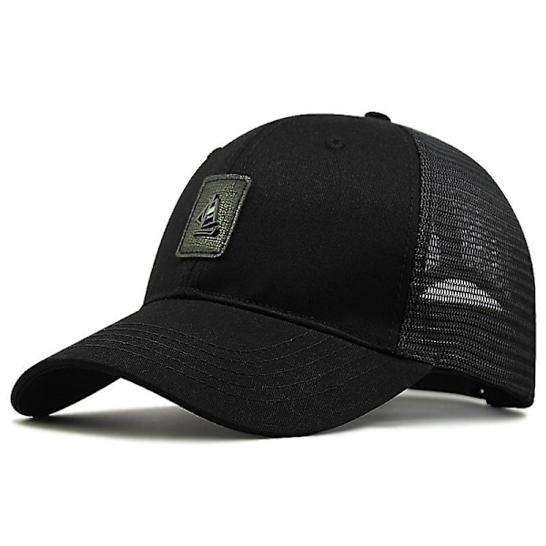 Big Head Man Plus Size Baseball Cap Mænd Sommer Bomuld Mesh Trucker Hat-WELLNGS Khaki L 55  60cm