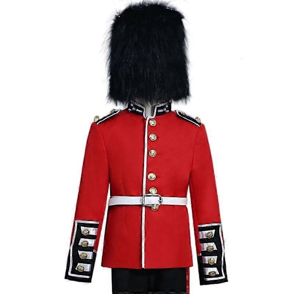 Guttekostyme for dronningens garde - europeisk britisk prins, kongelig gardeuniform, rollespillkostyme, soldat for barn, Halloween-rollespill - WELLNGS 160