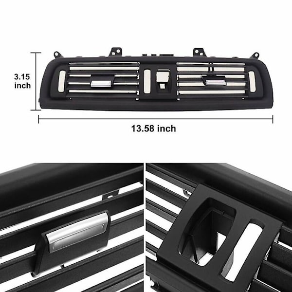 Central Console Air Conditioning Vent Grill Outlet Panel Cover til 5 Series F10 F11 F18 6422920913-WELLNGS