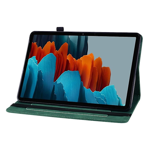 for Samsung Galaxy Tab S9+ PU Læder Tablet Etui Lynlås Lomme Kortspor Pung Stativ Cover-Grøn-WELLNGS Green