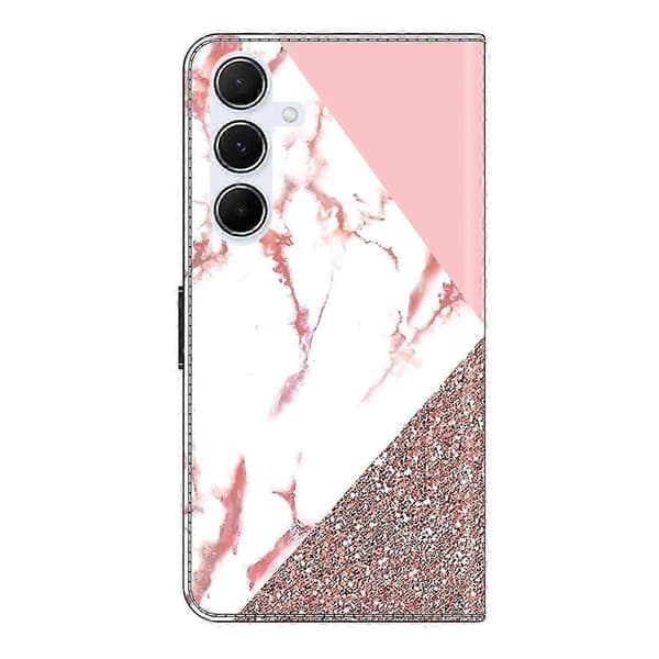 Kompatibel med Galaxy A56 5G Plånboksfodral Mönstertryck Ställ Läder Flip Telefonfodral-WELLNGS Triangular Marble