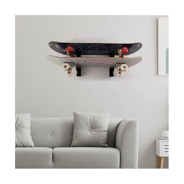 Skateboard vægmontering display rack med bøjle krog, akryl skateboard rack holder til longboard skateboard-WELLNGS