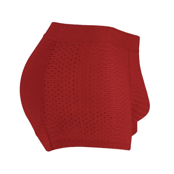 Herr Mesh Andas Butt Lift Boxer Briefs Underkläder med Butt Pad Förstoring, 50% Erbjudande-WELLNGS Red L