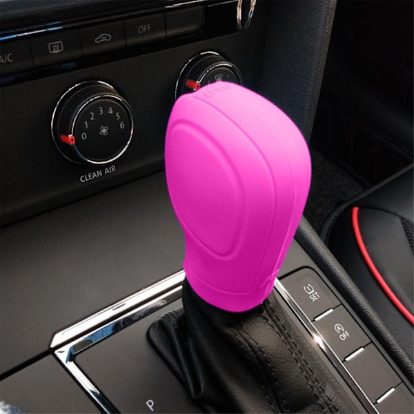 Växelspaksknoppsskydd för bil, elastiskt silikonskydd för automatisk växelspak, universellt halkfritt skydd för växelspaksknopp - WELLNGS Pink