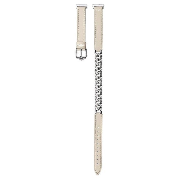 Tyyppi B 22mm Universaali Älykellon Ranneke Bling Strassi Lehmännahka+Ketju Vaihtoranneke - WELLNGS Style A