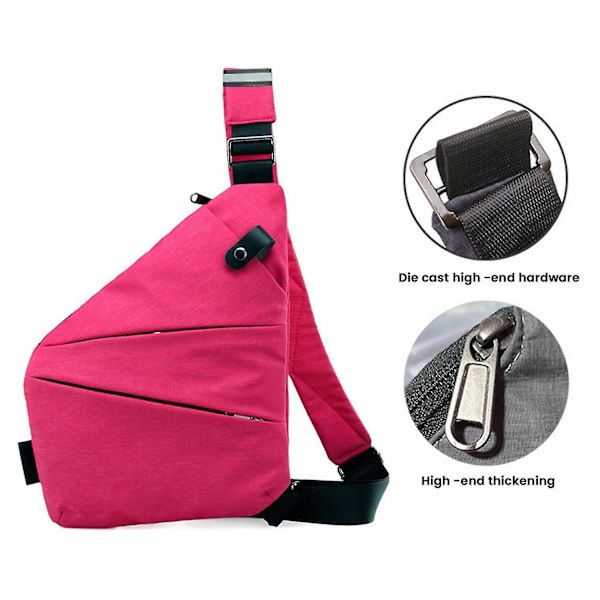 2024 Ny Wander Anti-tyveri Rejsetaske Sling Bag Rejsetaske-WELLNGS Rose Red