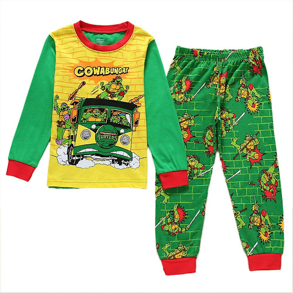 Teenage Mutant Ninja Turtles Tema Pyjamas Set för Barn Pojkar Långärmad Topp Byxor Byxor Pyjamas Nattkläder Sovkläder-WELLNGS B 6 Years