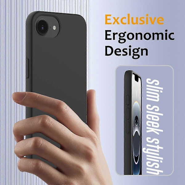 for iPhone 16e Deksel Kompatibelt med MagSafe Anti-Drop Flytende Silikon Telefondeksel - Svart-WELLNGS Black