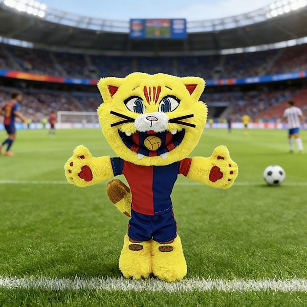 FC Barcelonan maskottileijona pehmolelu