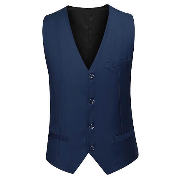 Yunclos Miesten 3-osainen tyylikäs herrasmiesliikemies Slim Fit -pukusarjat-WELLNGS Black S