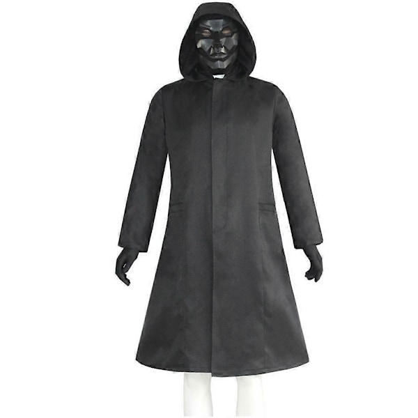 Squid Game Cosplay Kappe Sjef Vindjakke og Lærhansker Lee Byung Hun TV-Drama Kostyme Svart Jakke Uniform Dress Halloween - WELLNGS L