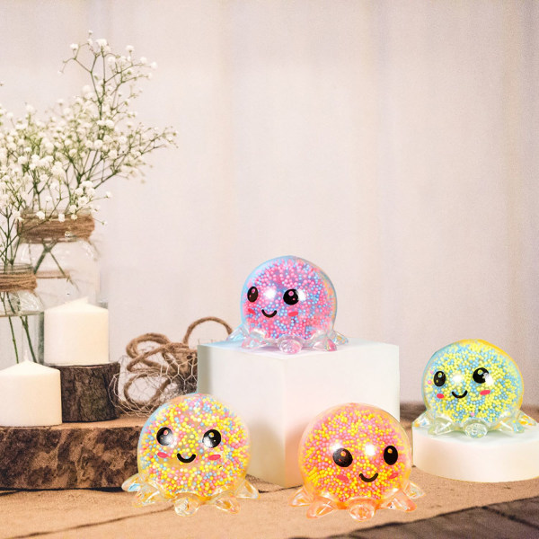 5 st bläckfiskboll stressbollar leksak för barn Fidgetbollar Flerfärgad-WELLNGS Multicolor 8*7*6