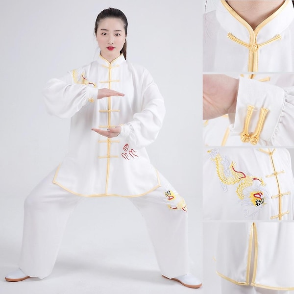 Tai Chi -asu, kamppailulajivaatteet, harjoitusasu, wushu kung fu -vaatteet, kolmiosainen setti - WELLNGS 3 XXL