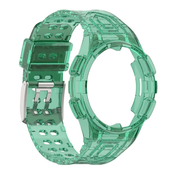 Til Samsung Galaxy Watch4 Classic 46mm Rem Justerbar Rem med Integreret Etui Grøn-WELLNGS Transparent Style A Samsung Galaxy Watch4
