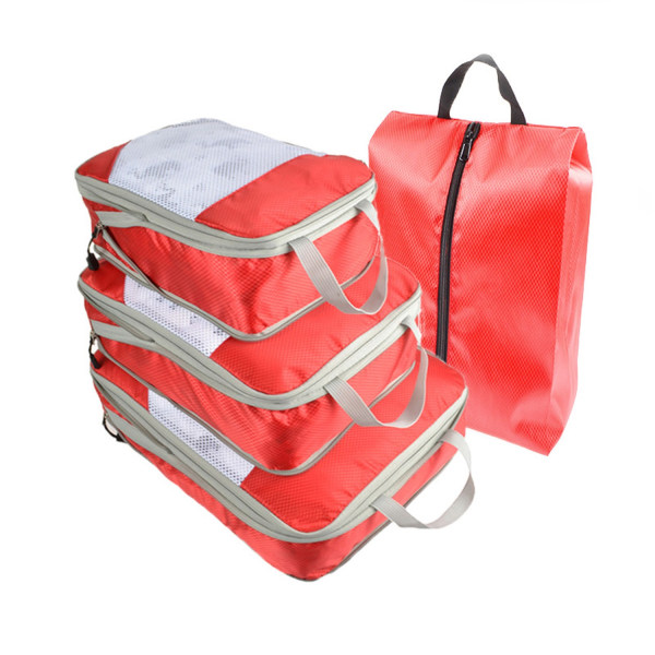 Travel Compression Storage Bag Portable Clothes Sorting Packing Bag Multifunction Laundry Bag-WELLNGS red