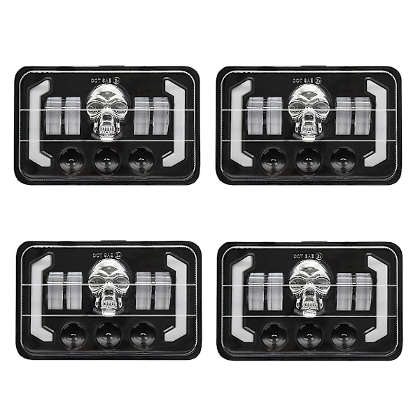 4x6 Hodeskalle RGB LED-frontlys Blinklys, erstatning H4651 H4652 H4656 H4666 for Peterbilt-WELLNGS