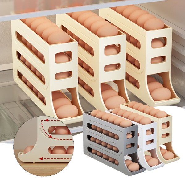 Automatisk skjutbar äggförvaringslåda med stor kapacitet bärbar äggbehållare för utomhusbruk-WELLNGS White