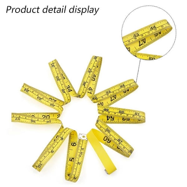Måttband 4-pack, Måttband för kropp Dubbel Skala Måttband för Sömnad, Kropp, Skräddare 150 cm/60 Tum-WELLNGS yellow