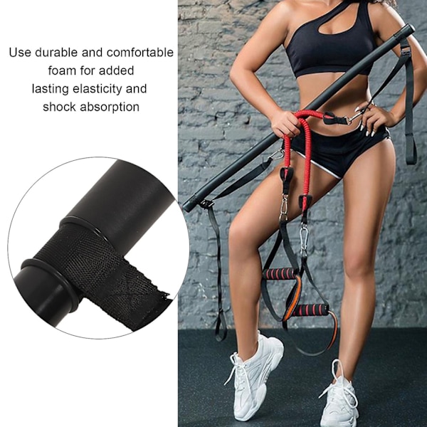 Bærbar Pilates Bar Kit med justerbar modstandsbånd Yoga træningsudstyr til Pilates - Alt i 1 Fitness maskine til hjemmetræning[Webbing tube