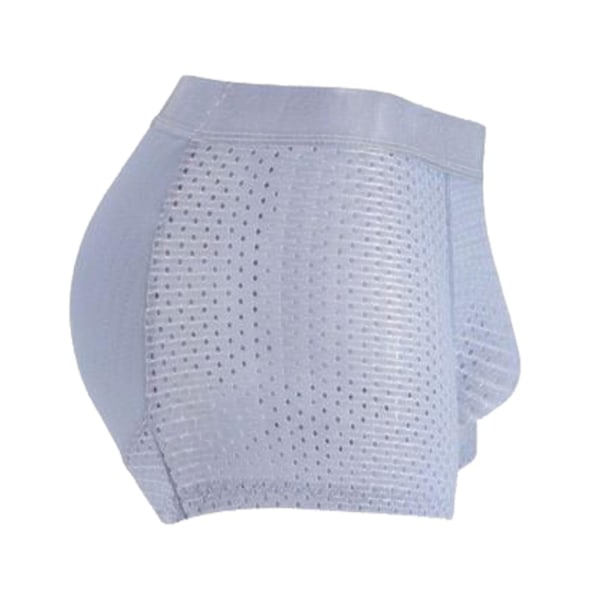 Herr Mesh Andas Butt Lift Boxer Briefs Underkläder med Butt Pad Förstora, 50% Erbjudande-WELLNGS Llight Blue L