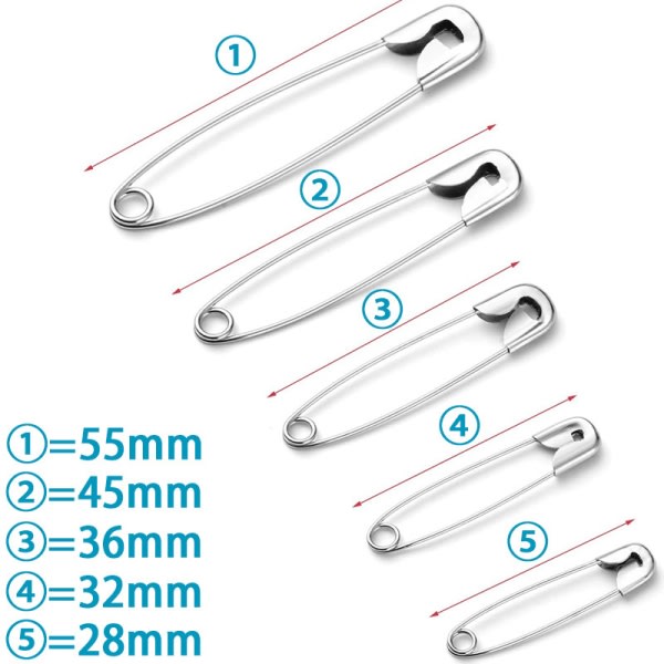 Sikkerhetsnåler, sikkerhetsnåler, sikkerhetsnåler, små sikkerhetsnåler, bulk sikkerhetsnåler, store sikkerhetsnåler, sikkerhetsnåler for klær-WELLNGS