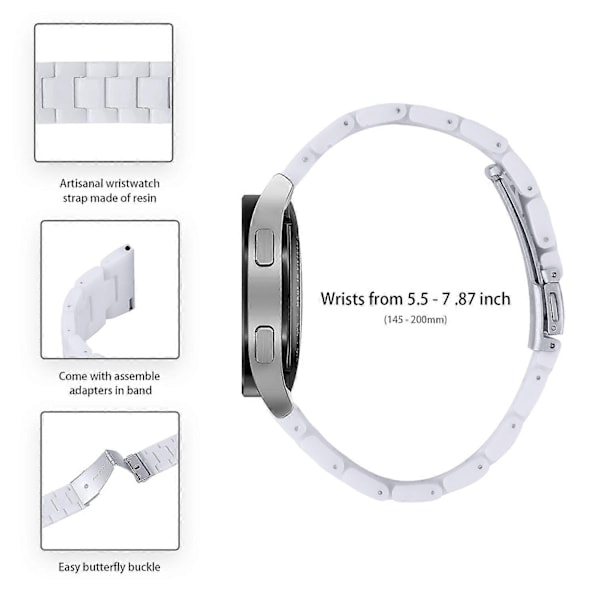 för Garmin Vivoactive 4 Ersättningsarmband 22mm Vattentätt Resin Klockarmband - Vit-WELLNGS White