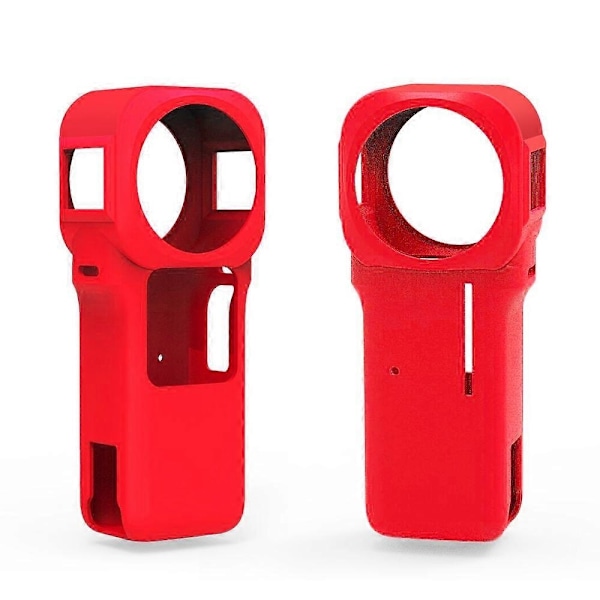 PULUZ Silikonskyddsfodral med linsskydd Kompatibelt med Insta360 One RS 1-tums 360 Edition-WELLNGS Red