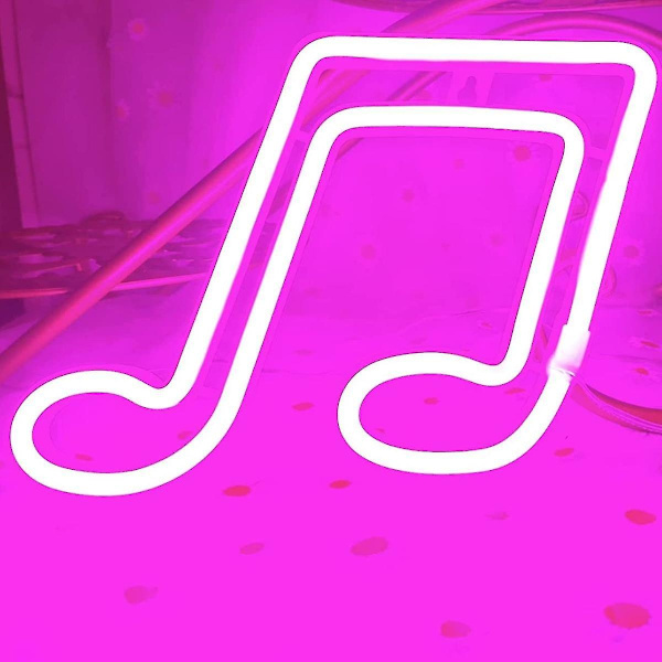 Musiikkisymboli Neon-kyltit Led Neon-valo Usb tai paristokäyttöinen Led Neon-valokyltit Tik Tok Led-yövalo makuuhuoneeseen (pinkki)-WELLNGS