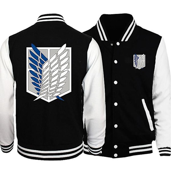 Angrep på Titan Baseball Uniform Anime Sportsklær for Menn Løstsittende Oversized X-5xl Sportsklær Personlighet Lommejakke Mann-WELLNGS L