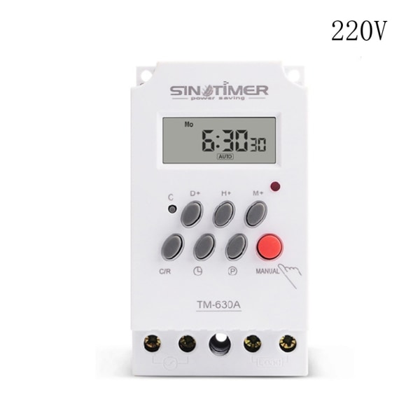 Din Rail Digital Ugentlig Timer 12V DC Indgang 7 Dage Programmerbar 24h Timer Switch Tid Relæ Udgangsbelastning Høj effekt 30A-WELLNGS 12V