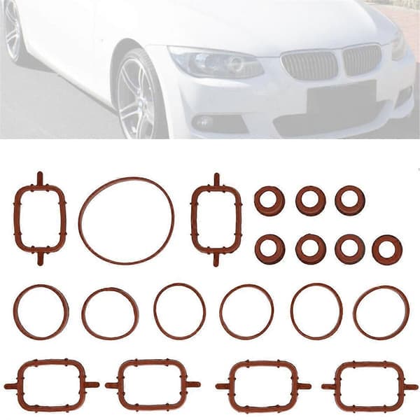 20-pack insugningsgrenrörs packningssats 11612246945 för 3 5 6 7-serien E61 E63 E70 E83 E90 E92 X3 X5 - WELLNGS
