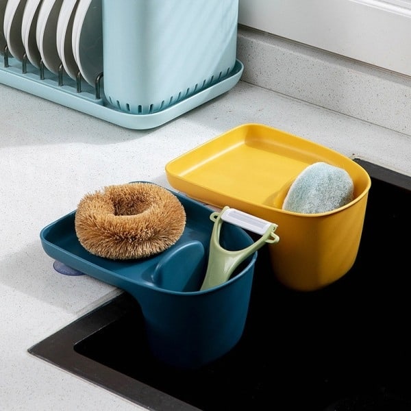 2 sink drain baskets suction cups chopsticks rag storage basket sponge faucet rack home kitchen accessories-WELLNGS