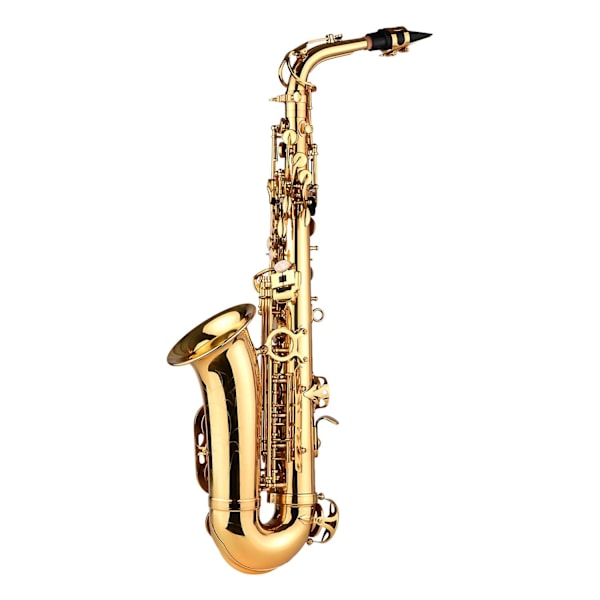 AS200 Eb Alto Saxofon Messing Lakkeret Alto Saxofon Instrument med Bæreetui Handsker med Rengøring - WELLNGS