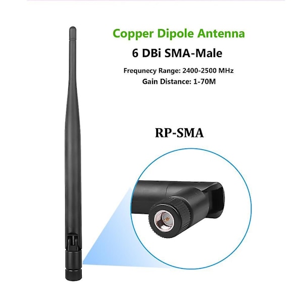 Mini 2.4 GHz 5dBi 802.11b/g WiFi Antenn RP-SMA Hane Trådlös Router Router-WELLNGS