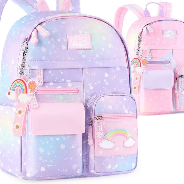 Studenter skolesekk jente gradient farge søt prinsesse bag gradient-WELLNGS Gradient L