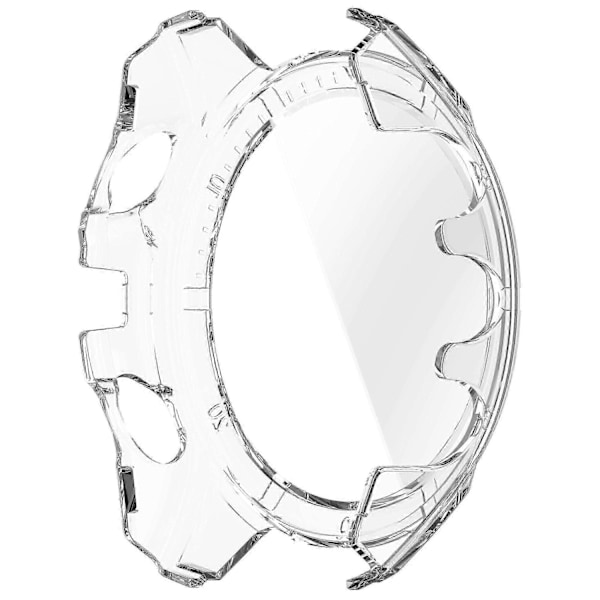 Kompatibel med Garmin Fenix 8 51mm Klockfodral PC Ram Skydd med Härdat Glas Skärmskydd-WELLNGS Transparent