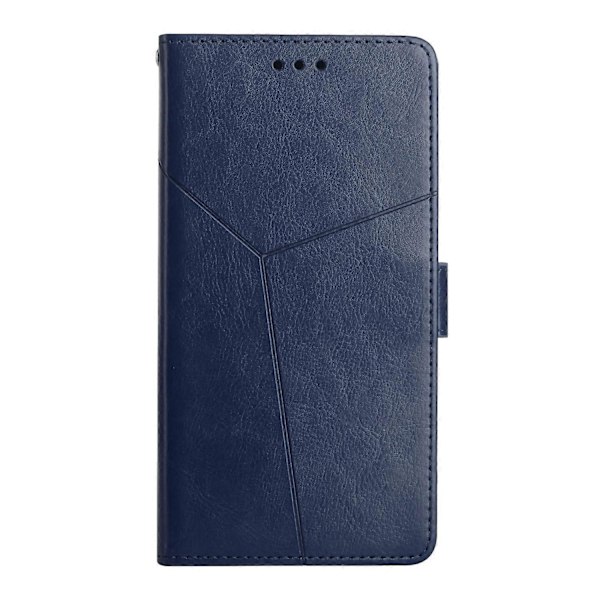 ZTE Blade A51 Y-ompeleella varustettu vaakasuuntainen nahkainen suojakotelo - WELLNGS Blue