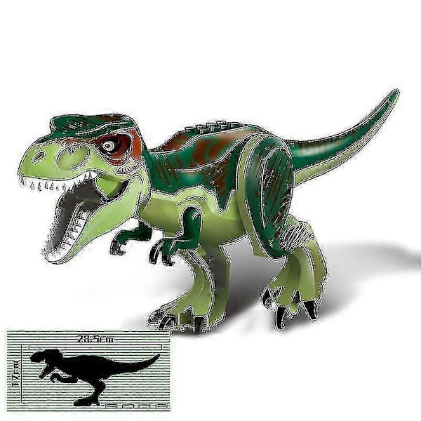 1 stk. Jurassic Stor Størrelse Dinosaur Byggeklodser T-rex Quetzalcoatlus Spinosaurus Actionfigurer Børnelegetøj - WELLNGS T-Rex green