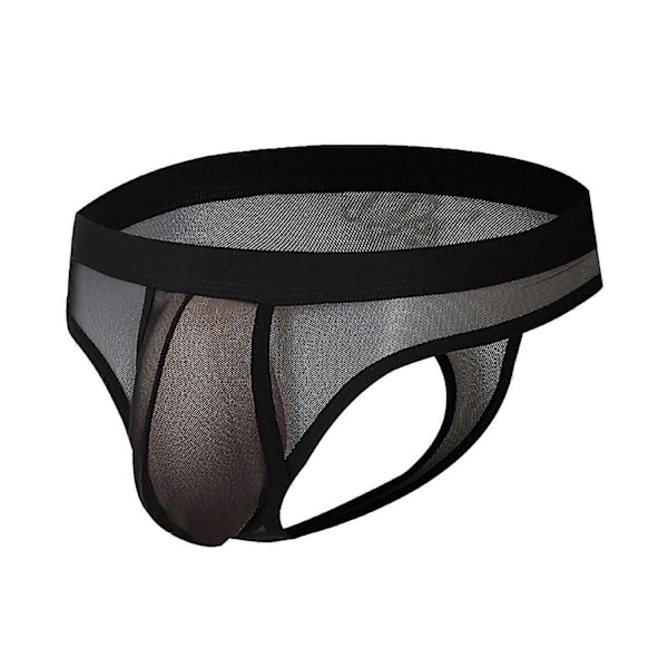 Issilke Mesh Transparent Herrstringkalsonger Herrunderkläder - WELLNGS Black XL