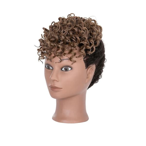 Afro Bangs 8 Tommer Krøllete Pannelugg Extensions Clip in Bangs-WELLNGS light brown