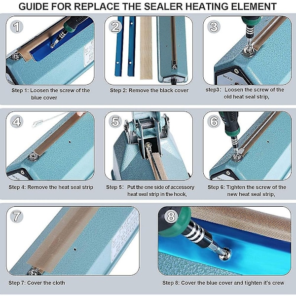 10 st Impulse Sealer Impulse Sealer Värme Service Reservdelar Kit för -400-WELLNGS