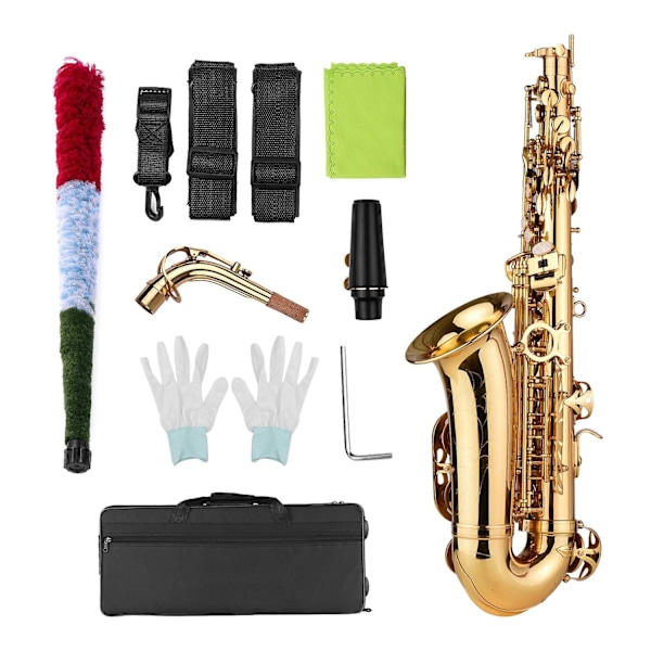 AS200 Eb Alto Saksofoni Messinki Lakka Alto Saksofoni Instrumentti Kantolaukku Hanskat Puhdistus - WELLNGS