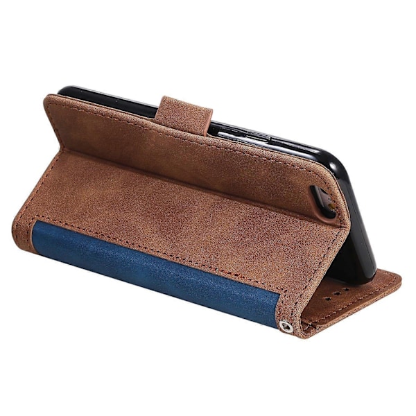 til iPhone 16e Etui Blokerende Wallet Stand Læder Telefon Cover-WELLNGS Blue